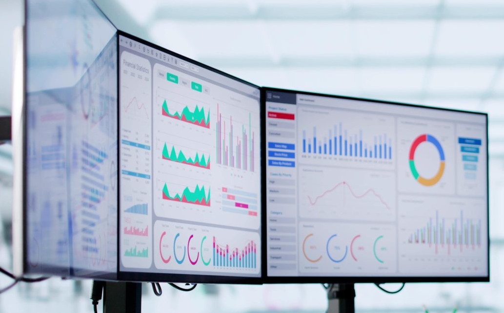Dashboards showing performance reporting across multiple screens